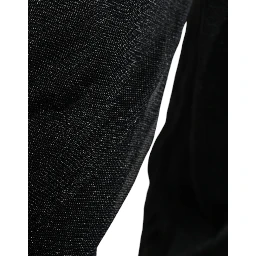 Black Polyester Pullover Sweatshirt Sweater