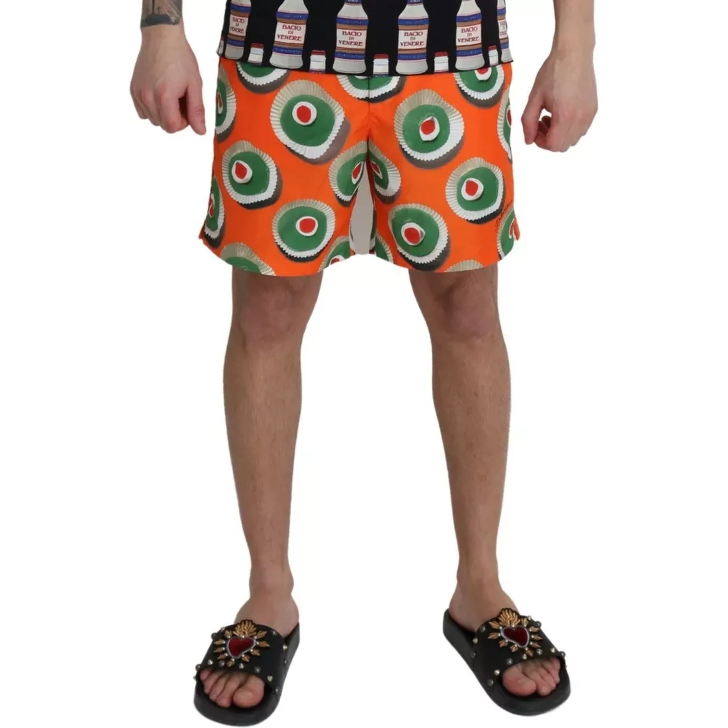 Orange Cupcake Beachwear Shorts Swimwear