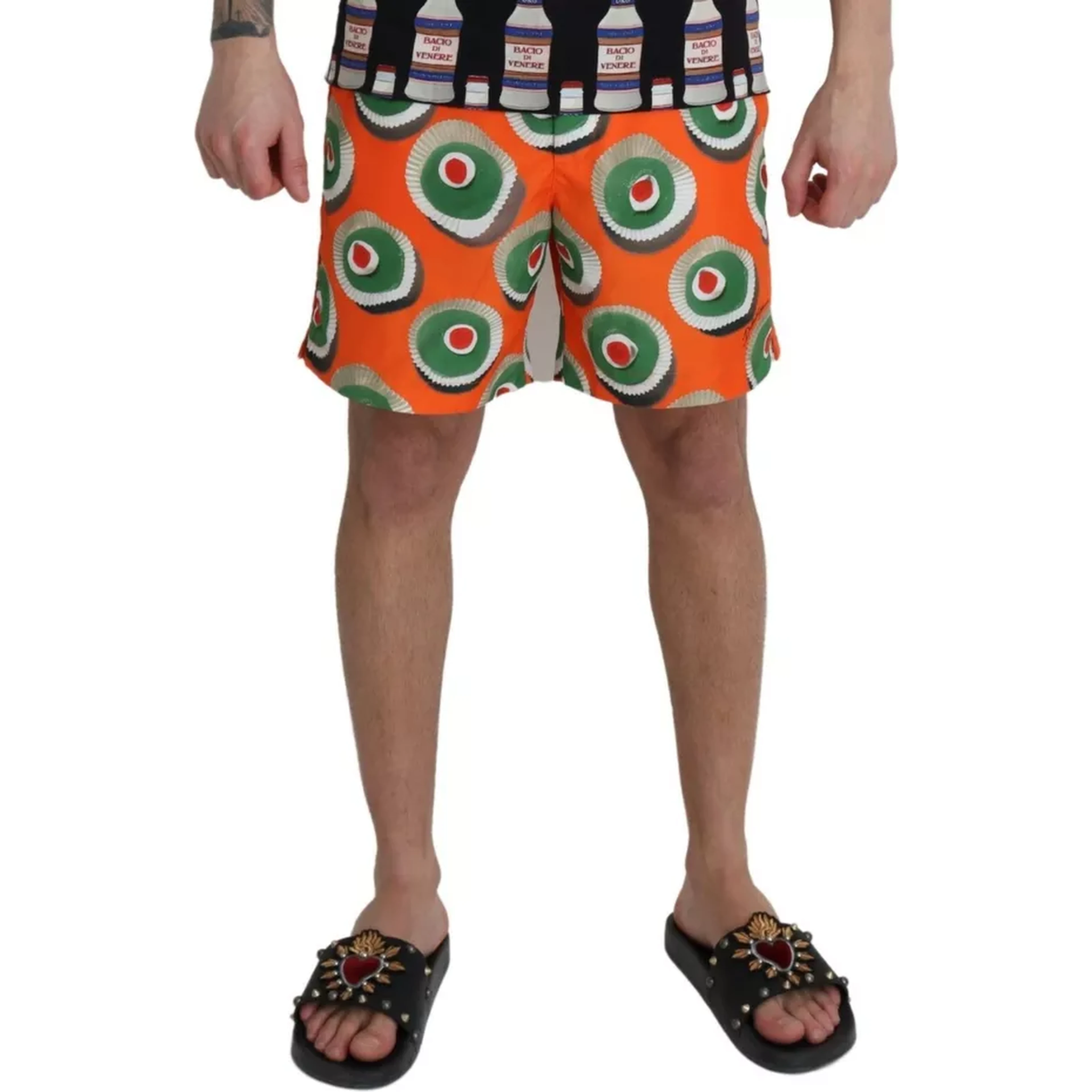 Orange Cupcake Beachwear Shorts Swimwear