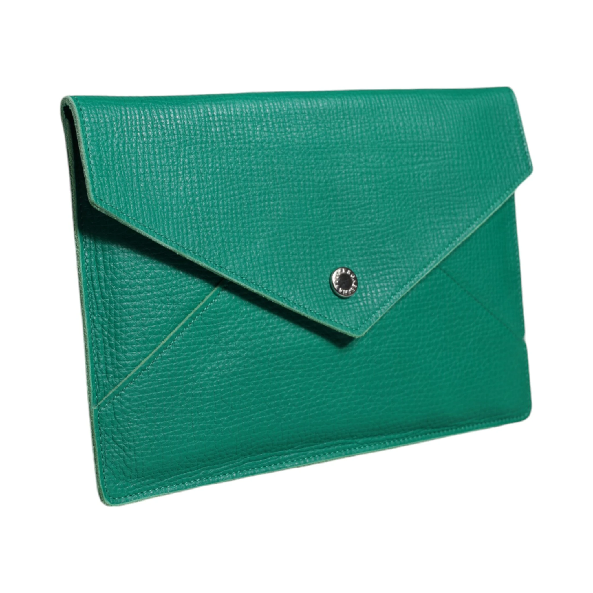 Green Leather Handbag Clutch Mini Purse Pouch Tablet Case