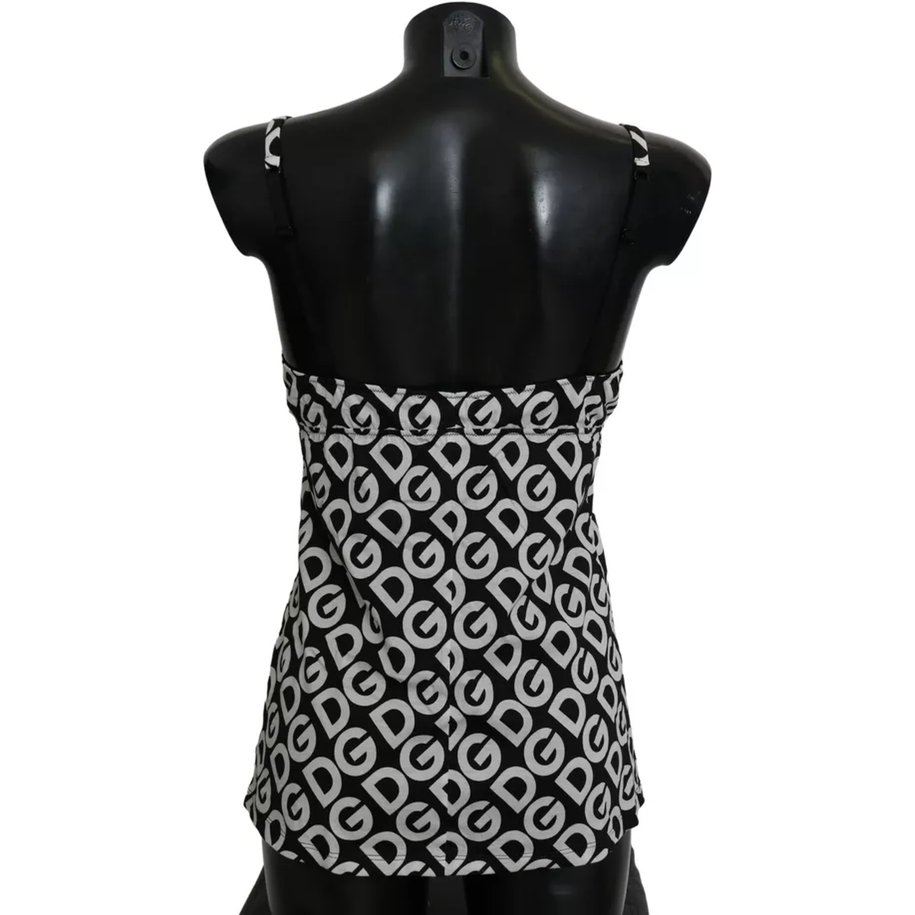 Black DG Mania Print Sleeveless Swimwear