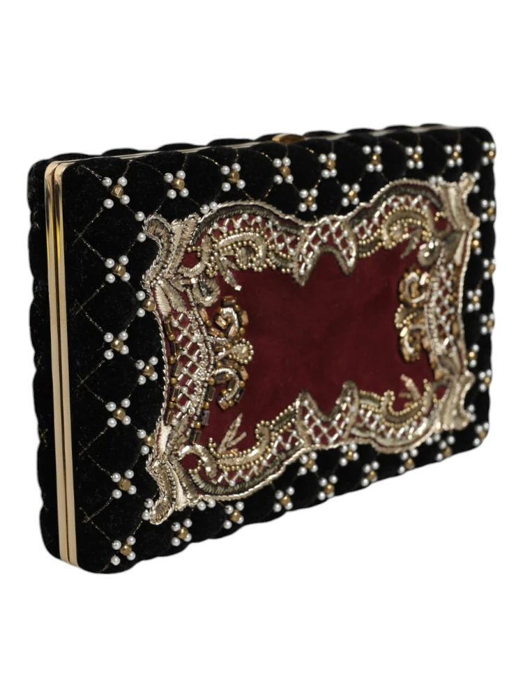 Bordeaux Black Velvet Gold Frame Clutch Evening Purse Bag alternative