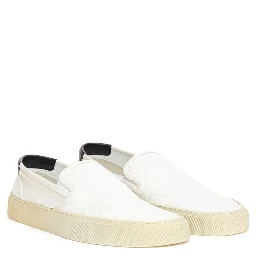 White Cotton Low Top Sneakers