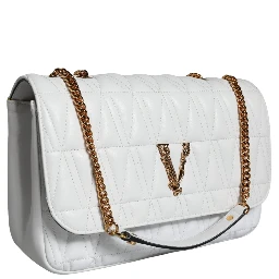 White Mini Nappa Leather Crossbody Shoulder Bag