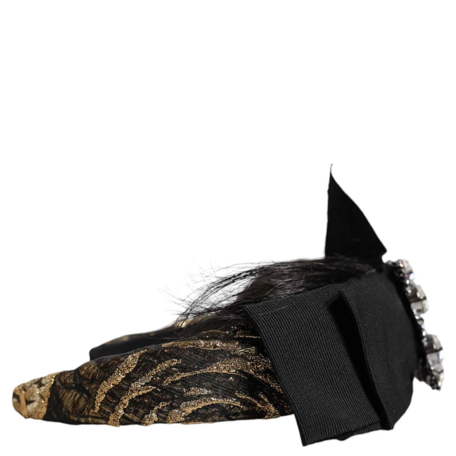 Black Hair Parrucchiera Crystal Headband Diadem