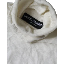 Off White Wool Turtle Neck Pullover Sweater