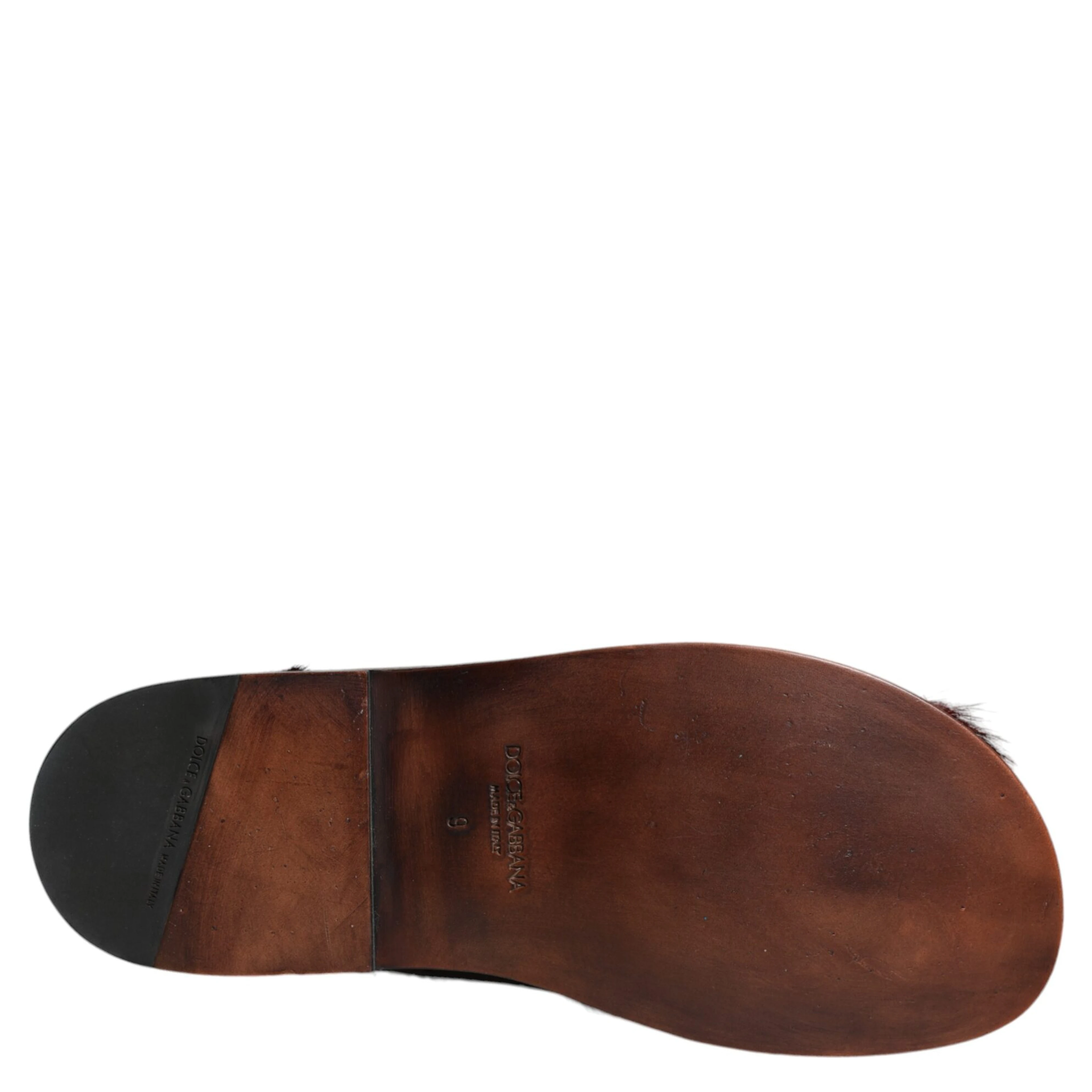 Black Red Gazelle Hair Leather Sandals Shoes