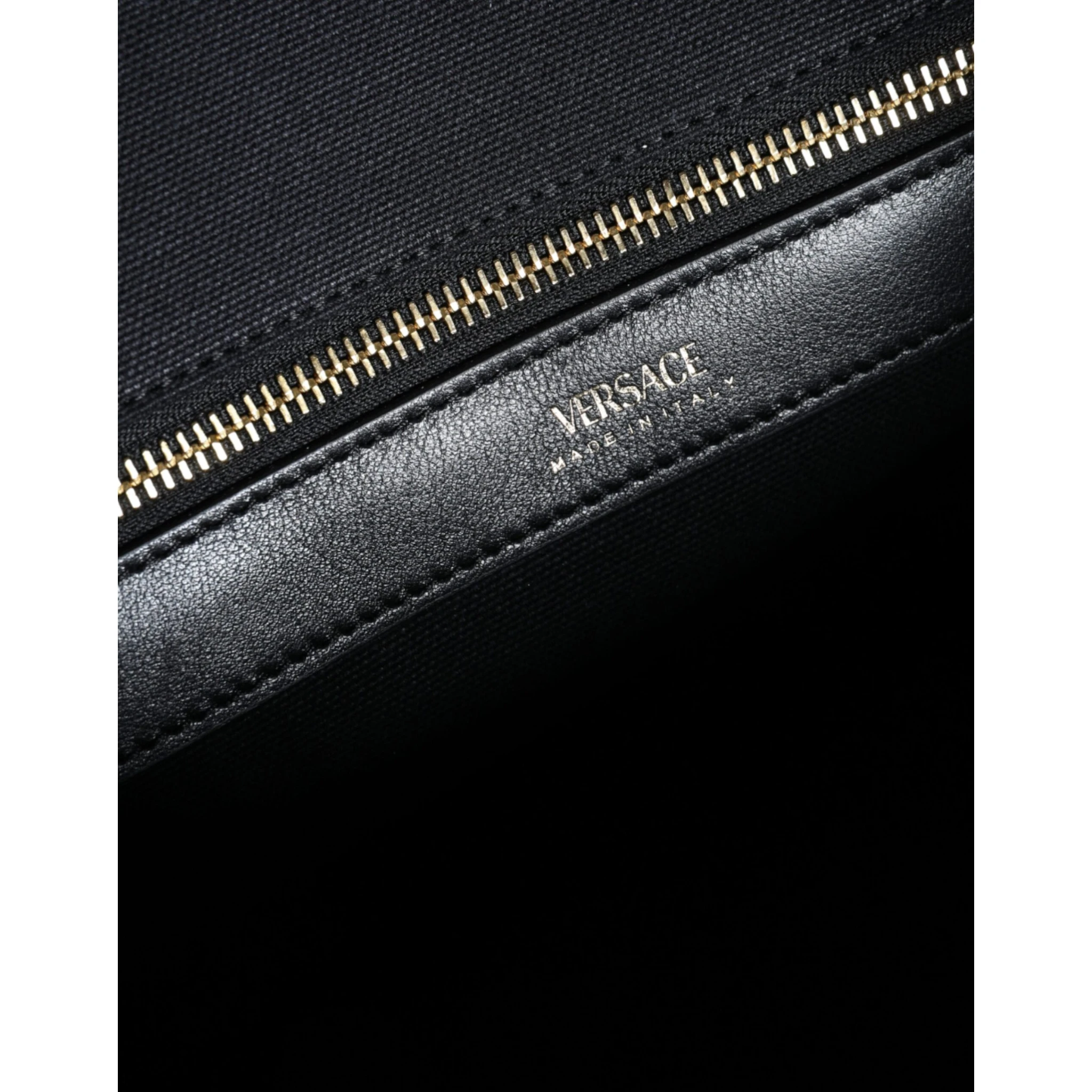 Black Top Handle Canvas Leather Logo Crossbody Tote Bag