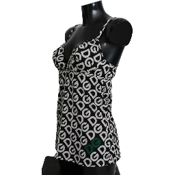 Black DG Mania Print Sleeveless Swimwear