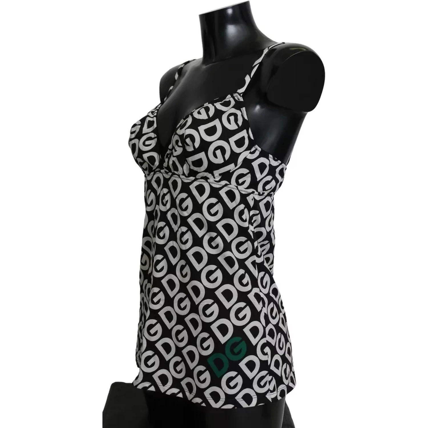 Black DG Mania Print Sleeveless Swimwear