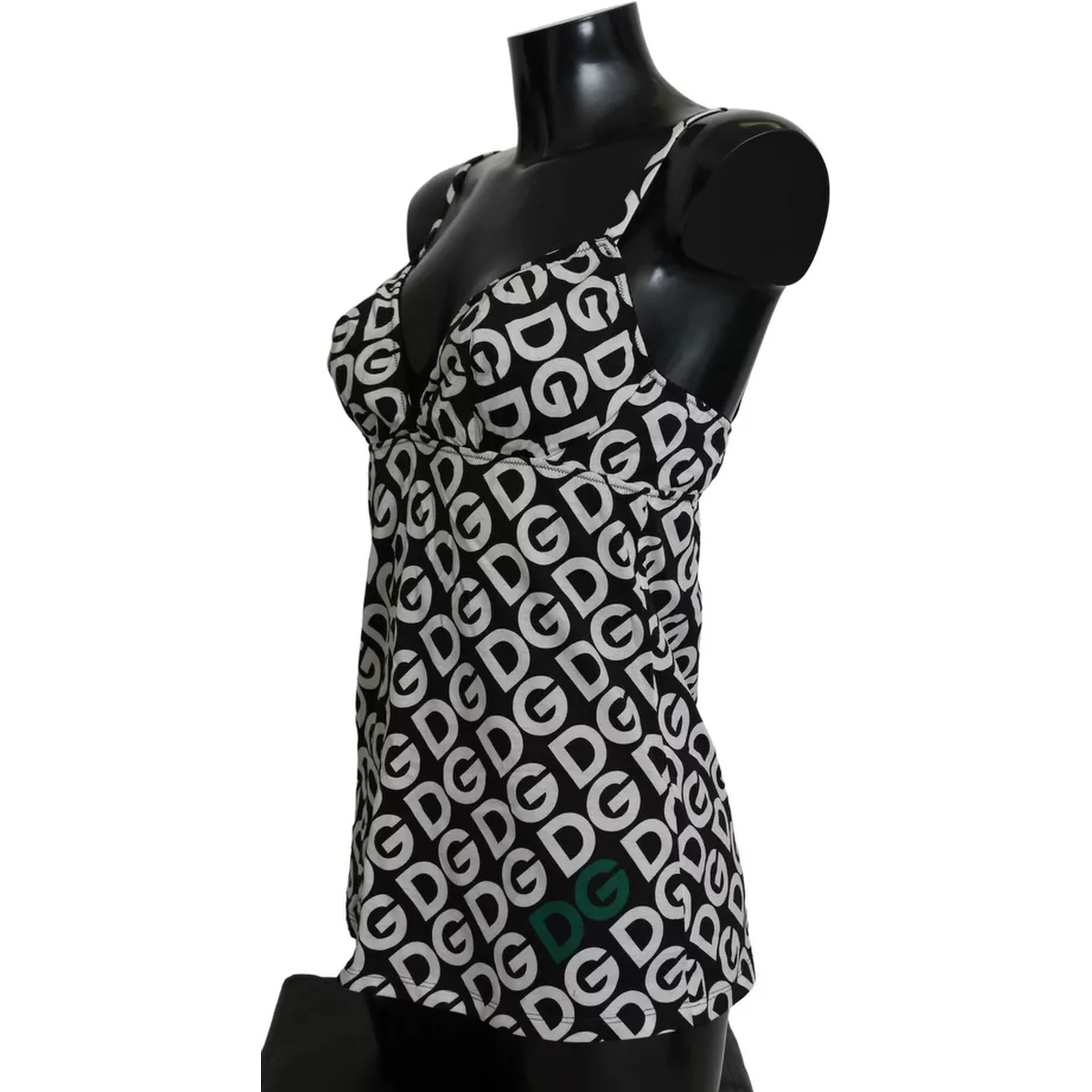 Black DG Mania Print Sleeveless Swimwear