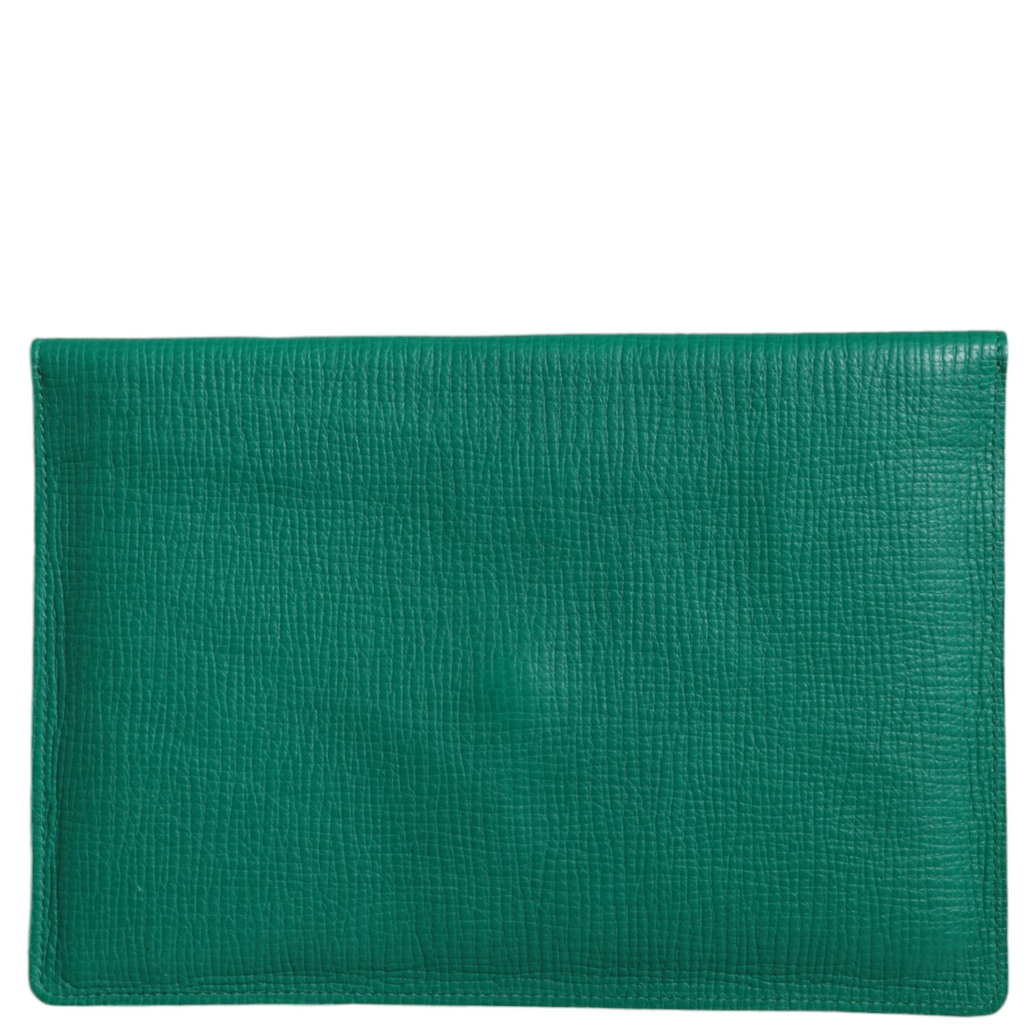Green Leather Handbag Clutch Mini Purse Pouch Tablet Case