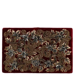 Red Velvet Gold Frame Clutch Evening Party Purse Bag