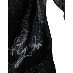 Black Polyester Pullover Sweatshirt Sweater