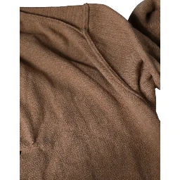 Brown Cashmere Knit V-neck Pullover Sweater