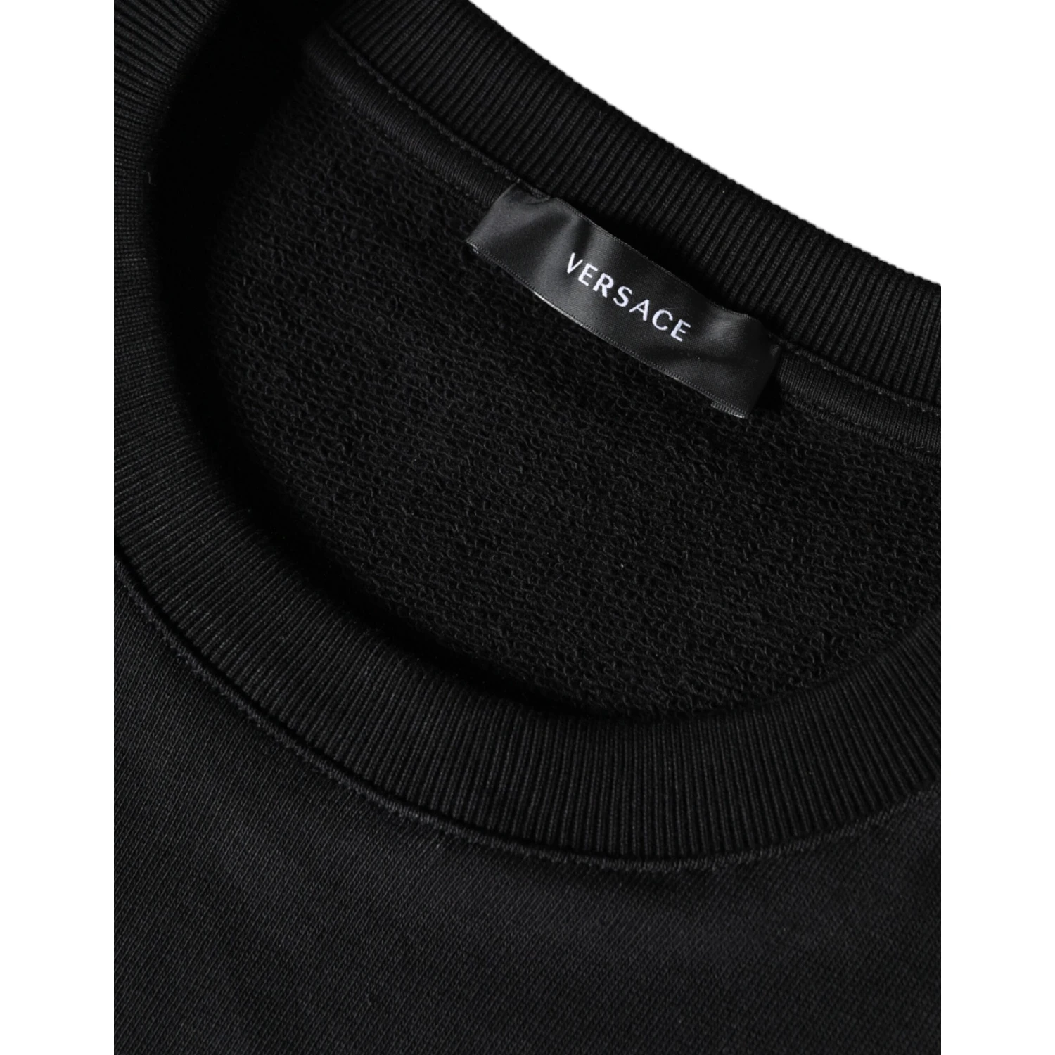 Black Medusa Fleece Cotton Crew Neck Sweatshirt Sweater