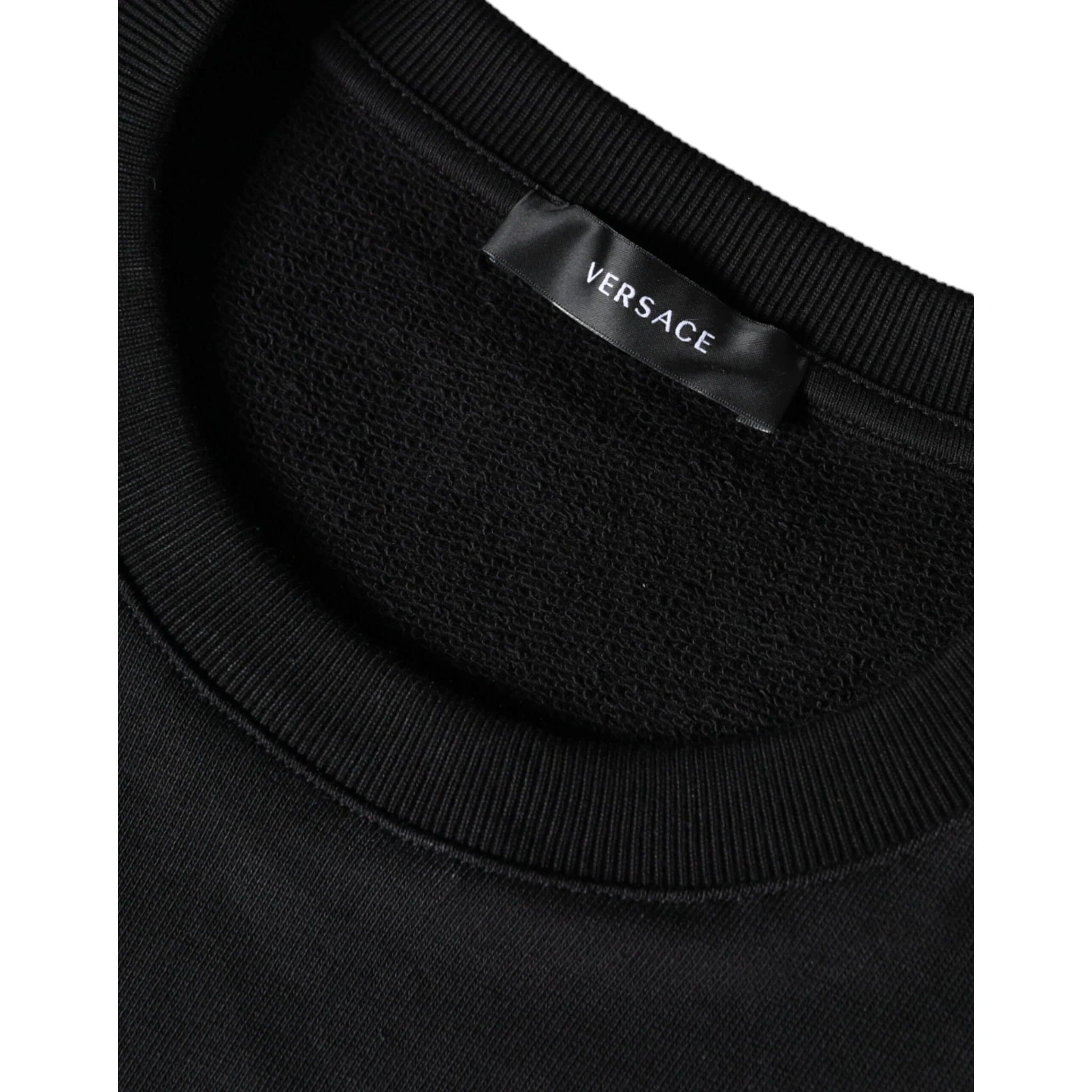 Black Medusa Fleece Cotton Crew Neck Sweatshirt Sweater