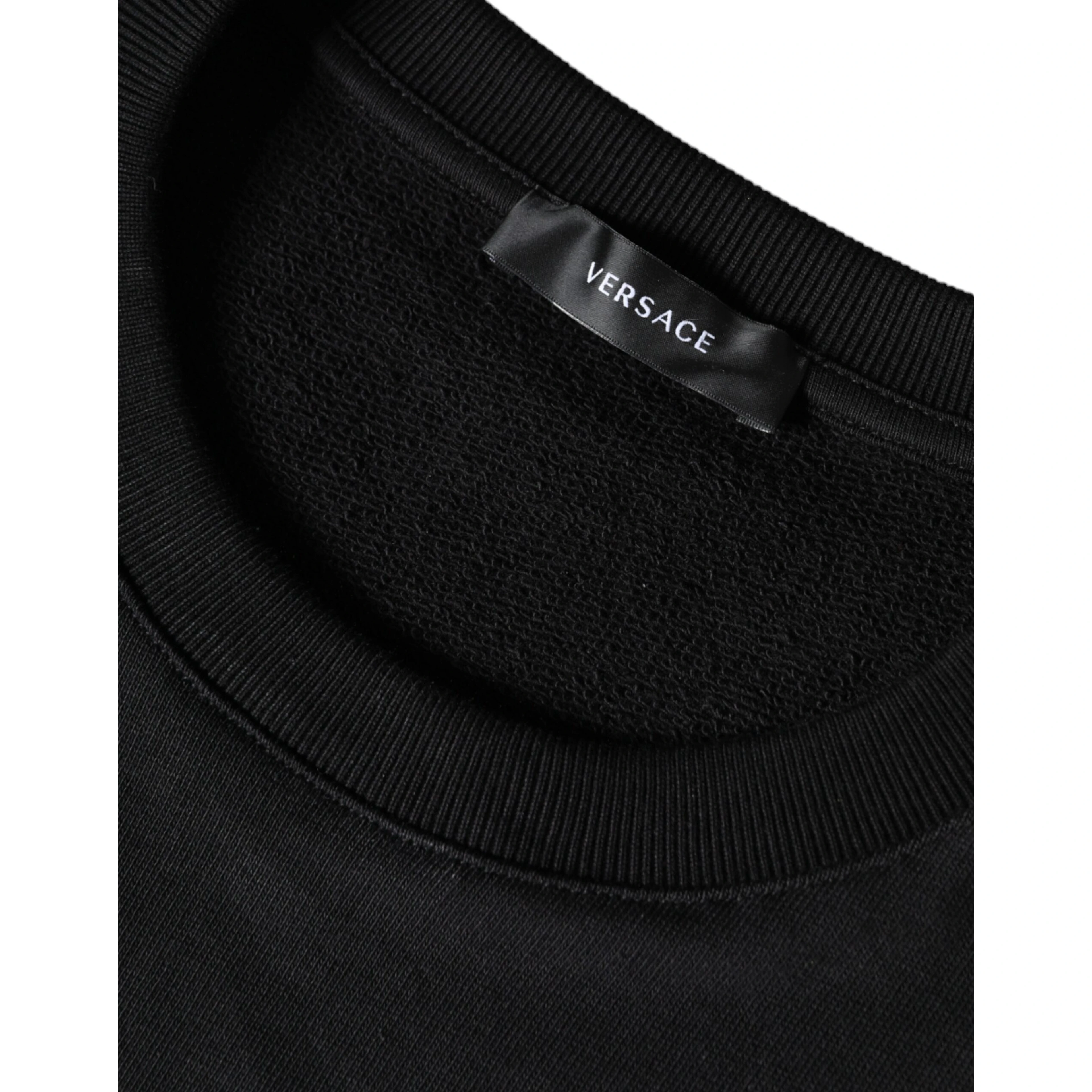 Black Medusa Fleece Cotton Crew Neck Sweatshirt Sweater