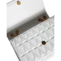 White Mini Nappa Leather Crossbody Shoulder Bag