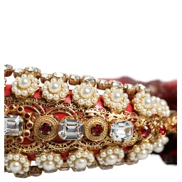 Red Gold Crystal Fur Headset Audio AUX Headphones