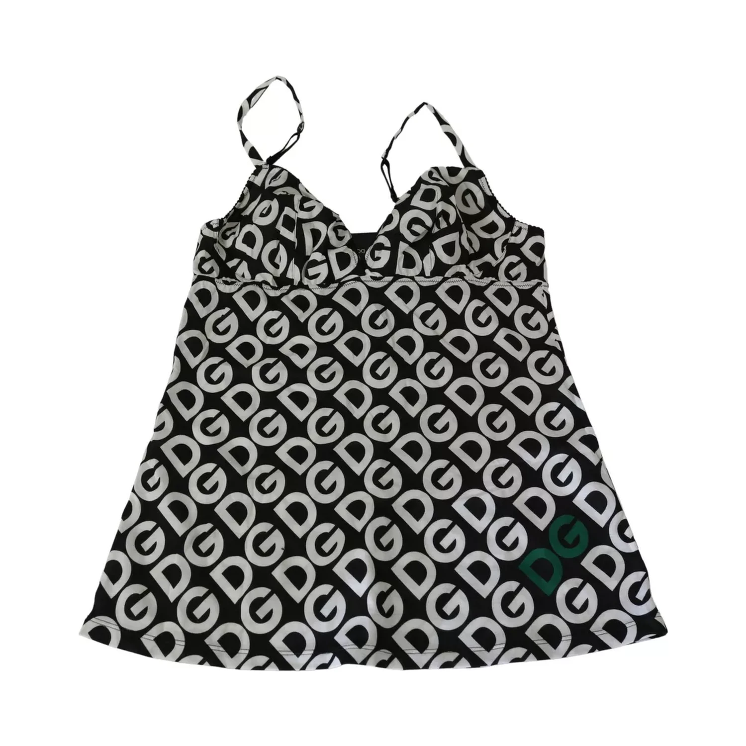 Black DG Mania Print Sleeveless Swimwear