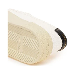 White Cotton Low Top Sneakers