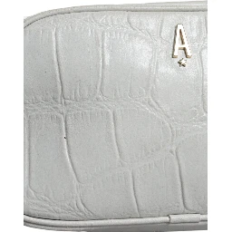 White Croc Print Leather Crossbody Sling Bag