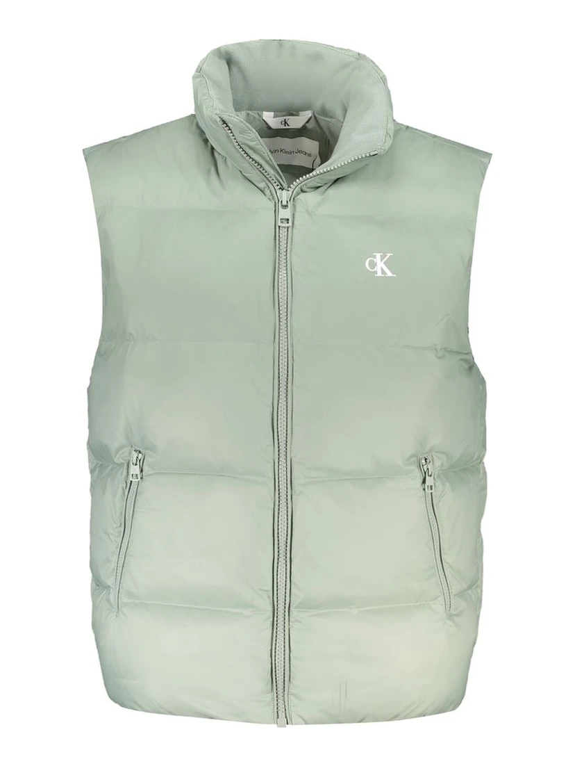 Green Polyamide Sleveless Jacket