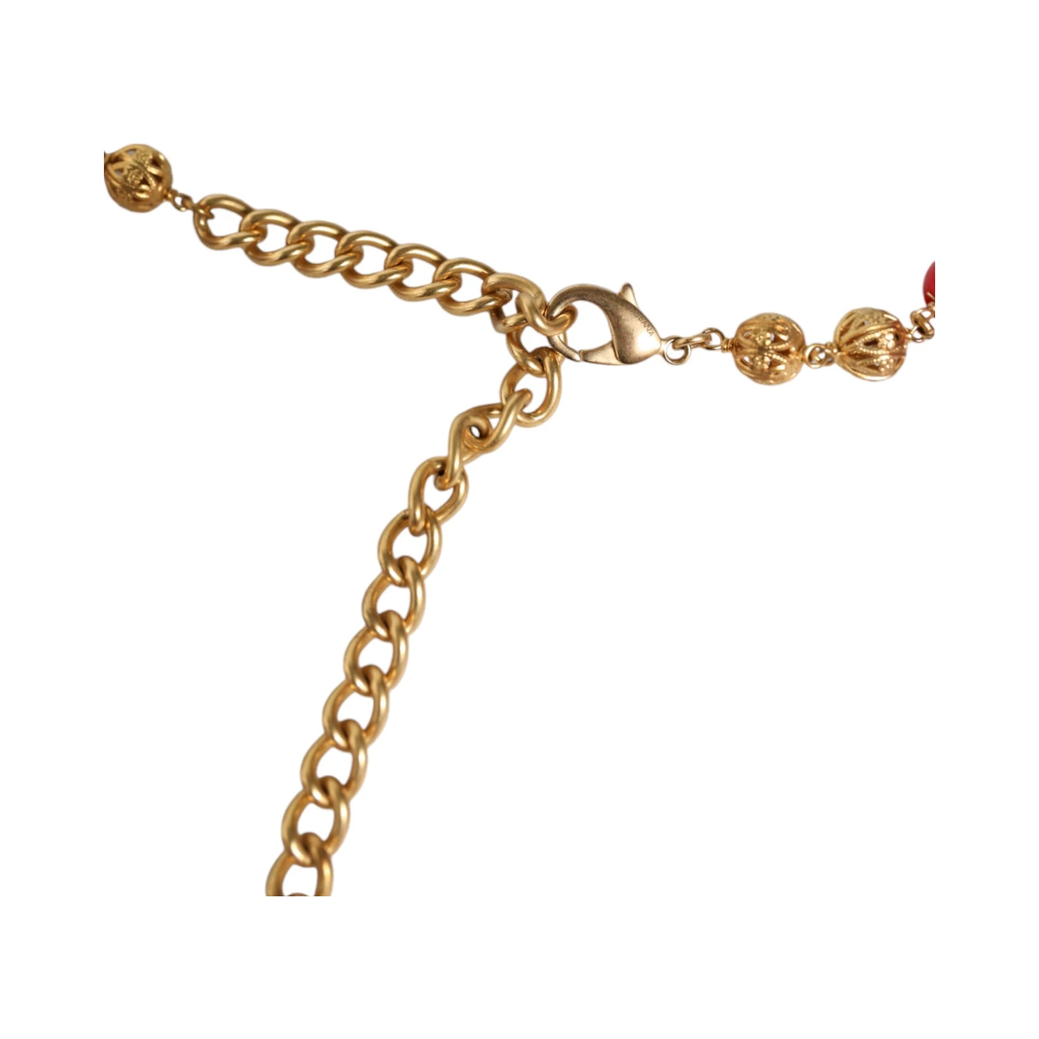 Gold Brass Red Fur Crystal Waist Torero Belt