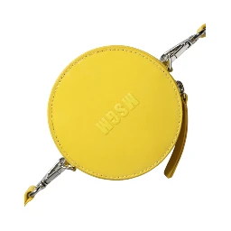 Yellow Leather Logo Crossbody Sling Shoulder Round Bag