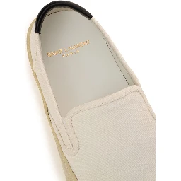 White Cotton Low Top Sneakers