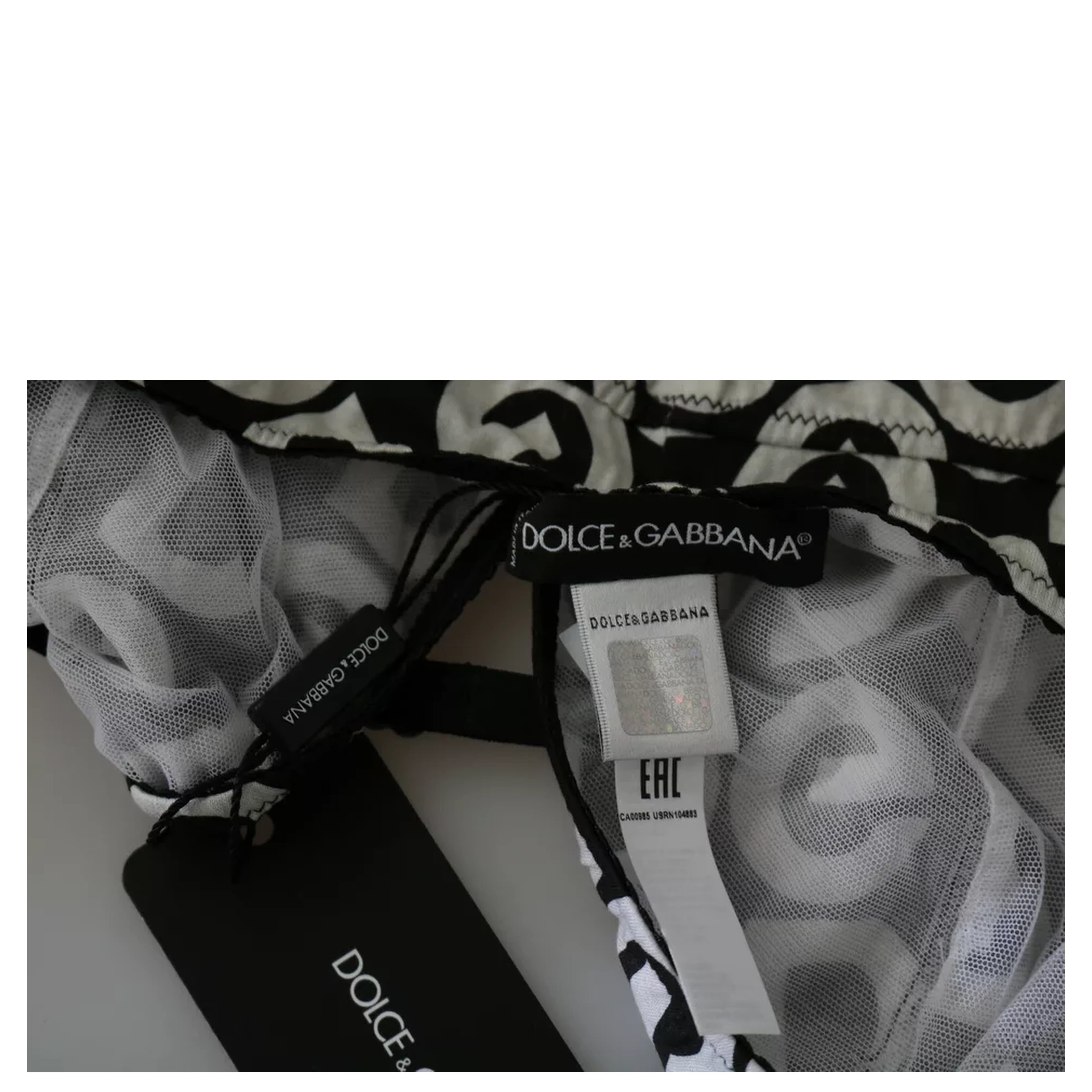 Black DG Mania Print Sleeveless Swimwear
