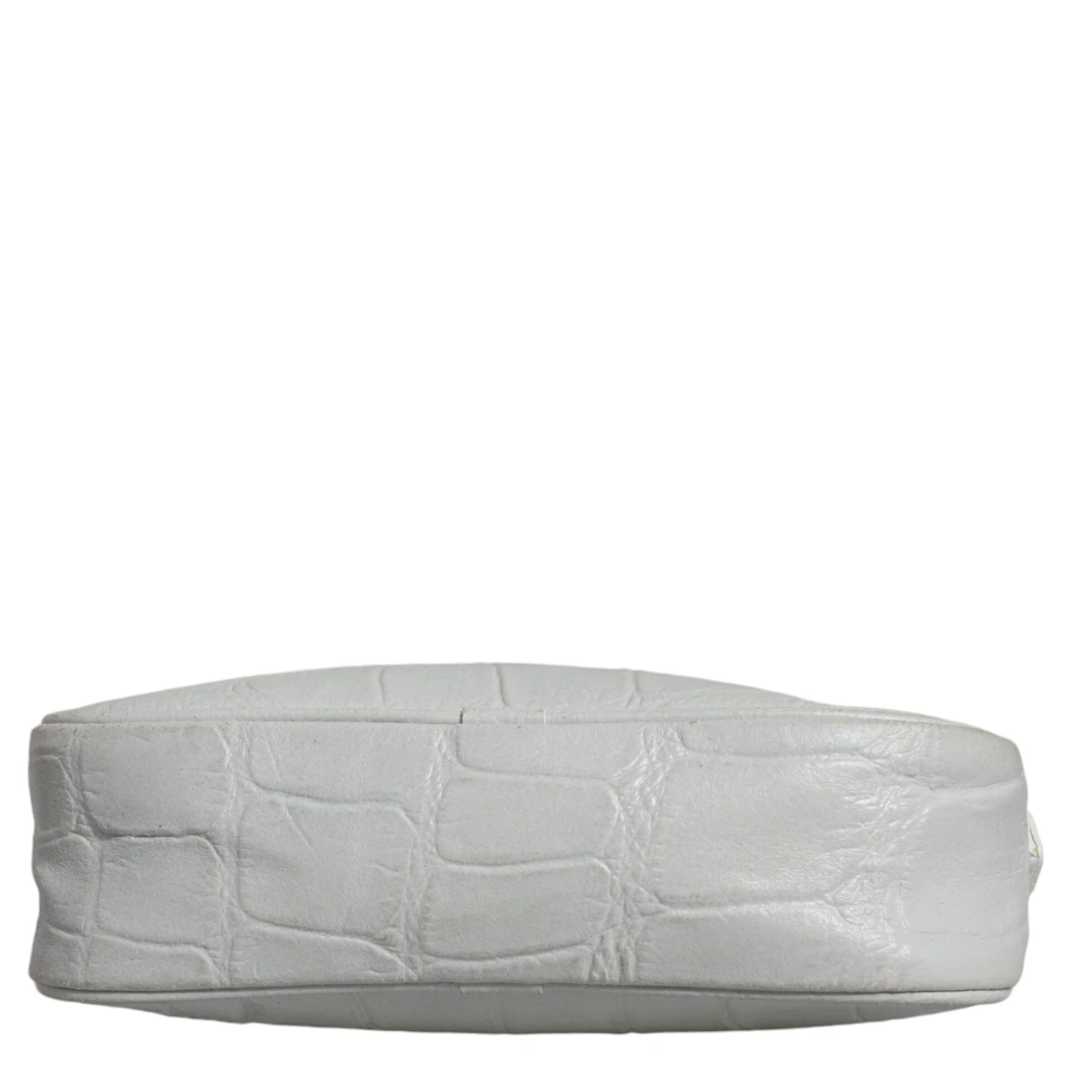 White Croc Print Leather Crossbody Sling Bag