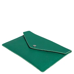 Green Leather Handbag Clutch Mini Purse Pouch Tablet Case
