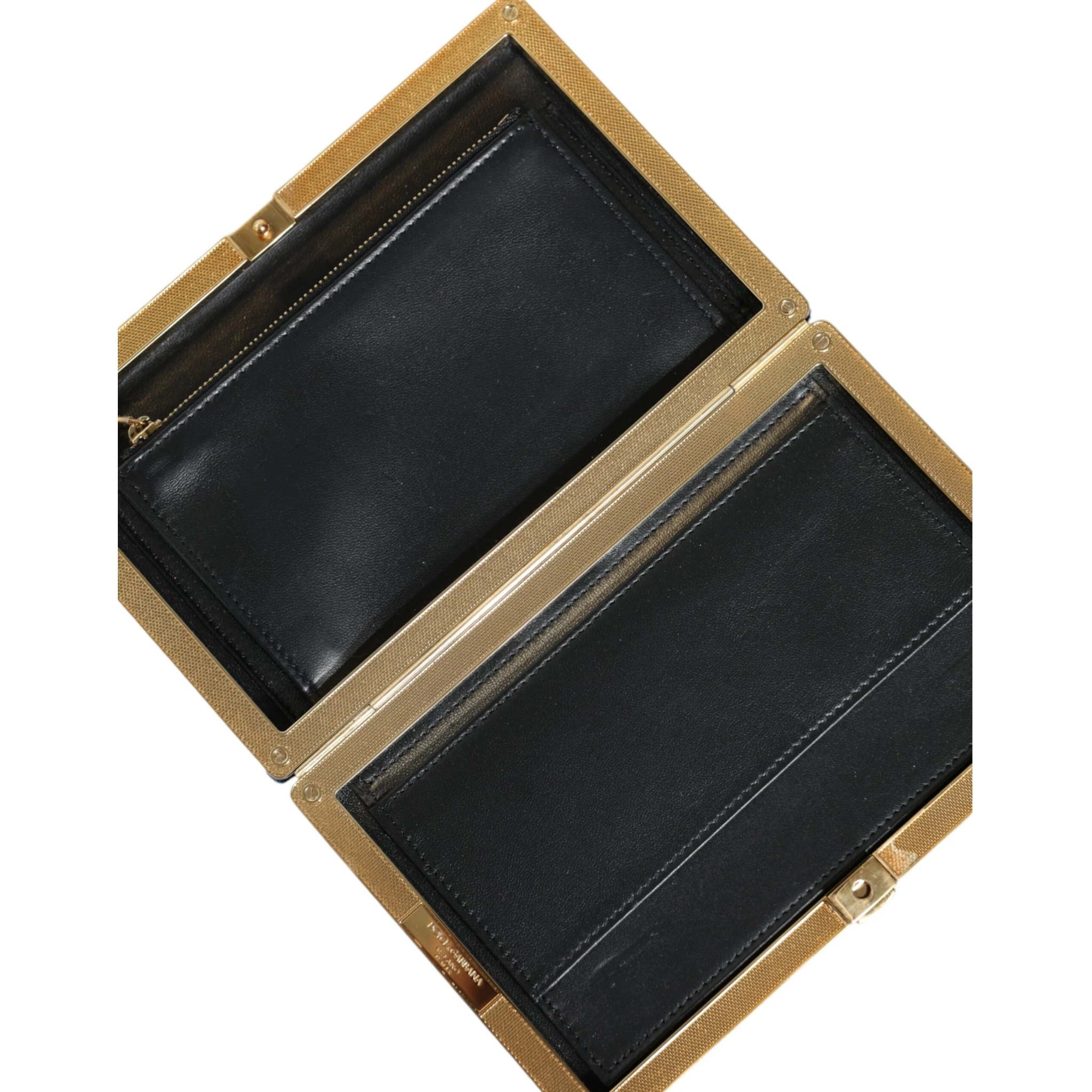 Blue Velvet Gold Frame Clutch Evening Party Purse Bag