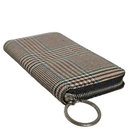 Multicolor Houndstooth Continental Zip Around Clutch Wallet