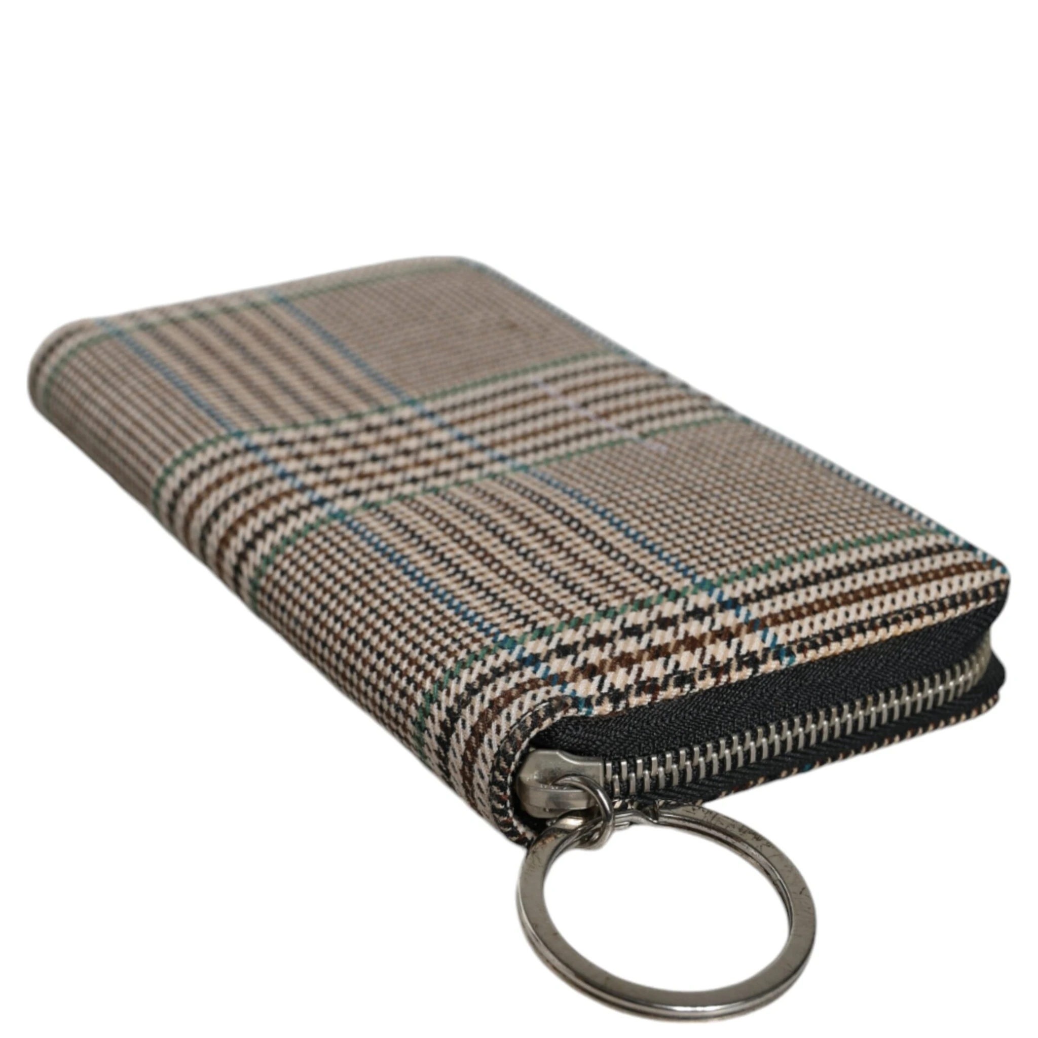 Multicolor Houndstooth Continental Zip Around Clutch Wallet