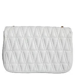 White Mini Nappa Leather Crossbody Shoulder Bag
