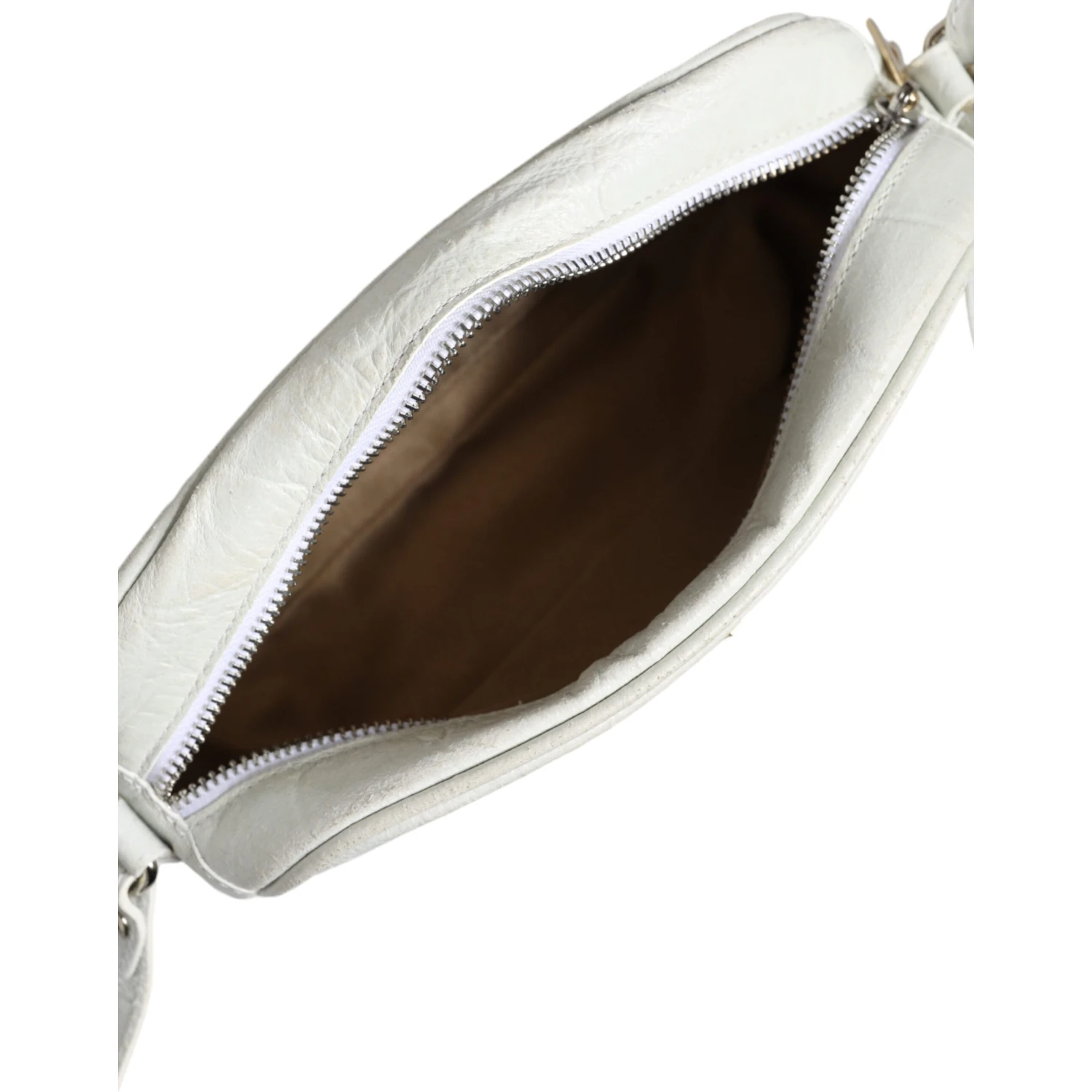 White Croc Print Leather Crossbody Sling Bag