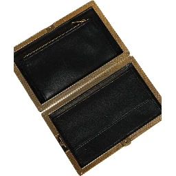 Black White Gold Frame Clutch Evening Party Purse Bag
