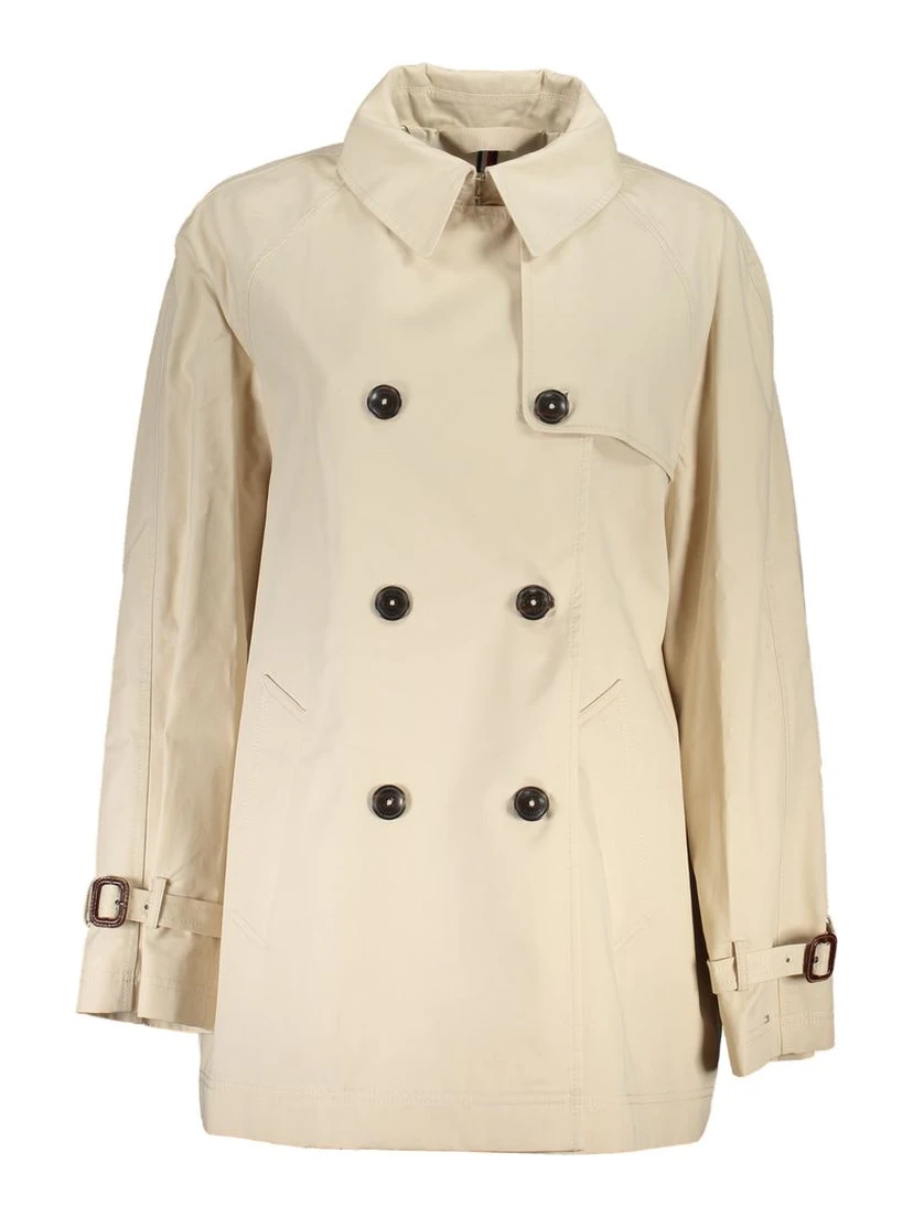 Beige Cotton Jackets & Coat