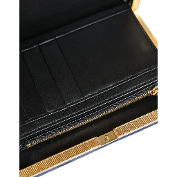 Blue Velvet Gold Frame Clutch Evening Party Purse Bag