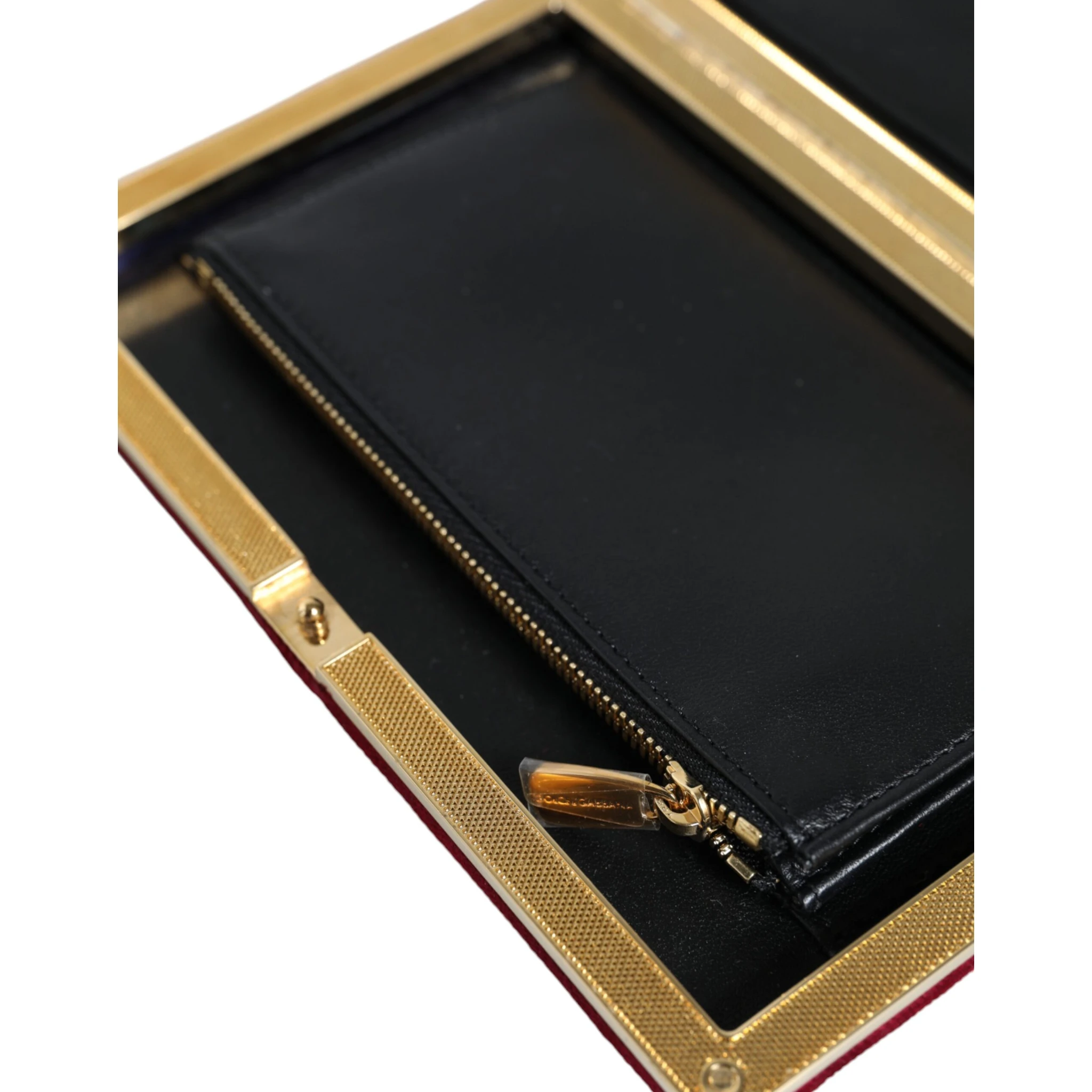 Red Velvet Gold Frame Clutch Evening Party Purse Bag