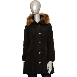 Black Polyester Jackets & Coat