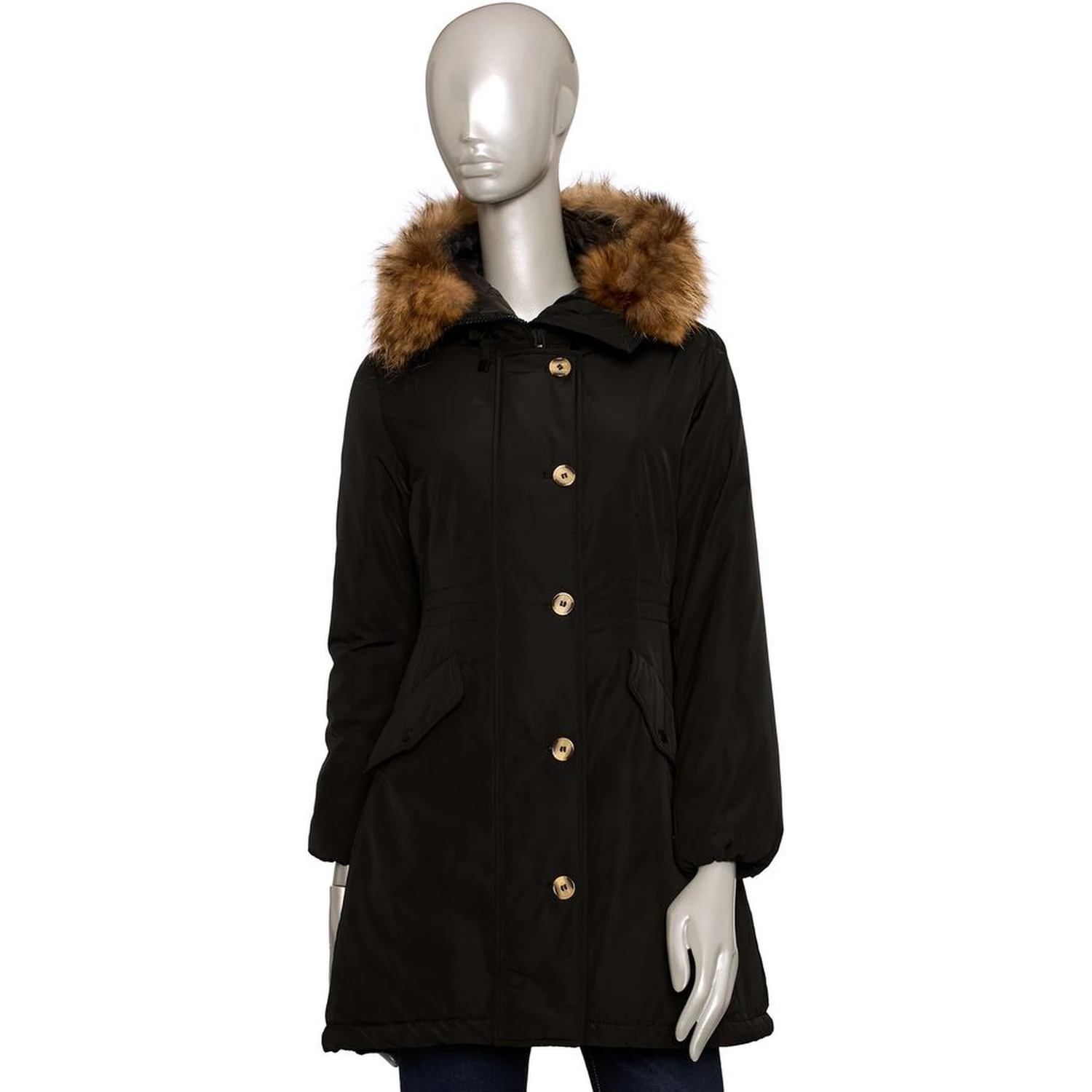 Black Polyester Jackets & Coat