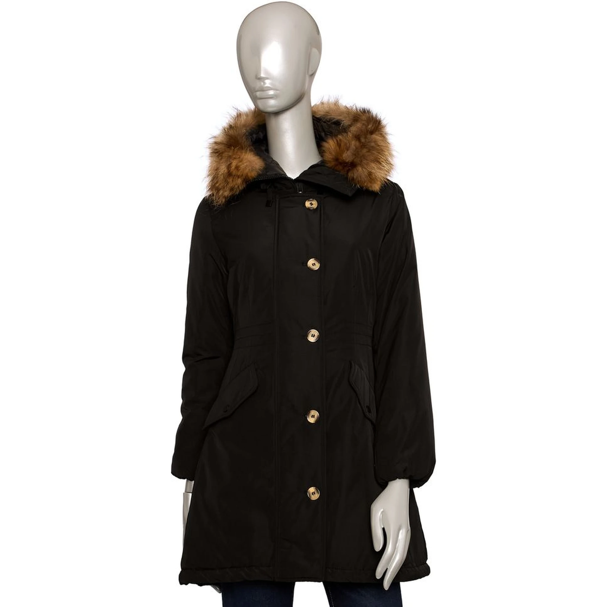 Black Polyester Jackets & Coat