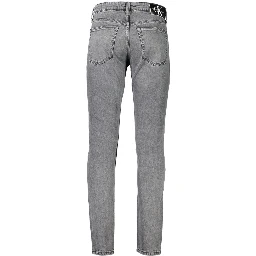 Gray Cotton Jeans Denim