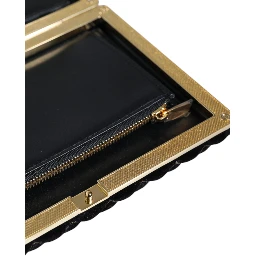 Bordeaux Black Velvet Gold Frame Clutch Evening Purse Bag