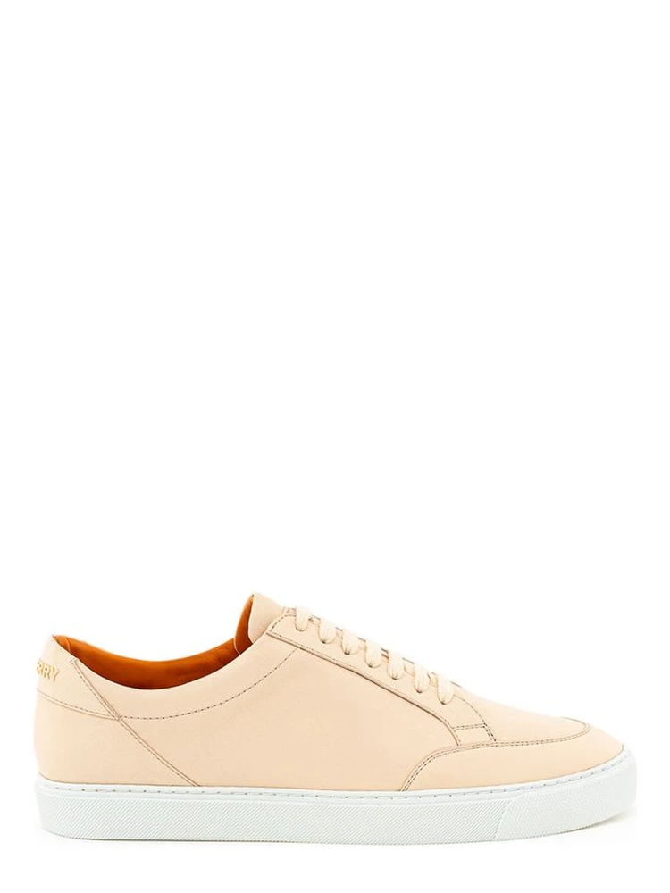 Pink Leather Low Top Sneakers