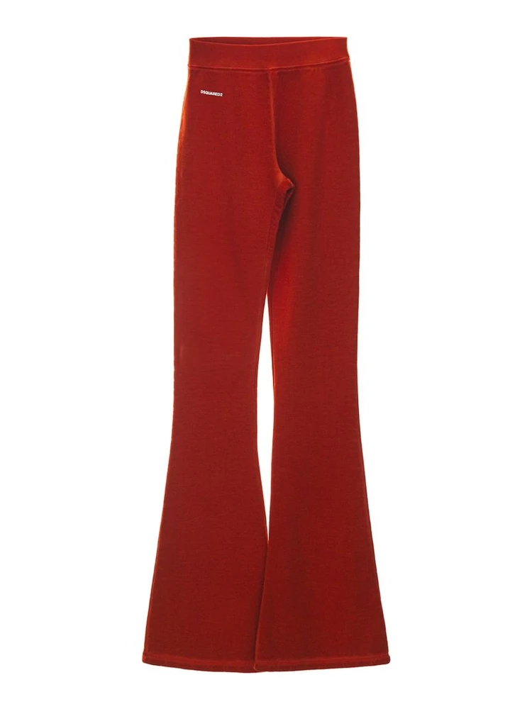 Red Cotton Athletic Pants